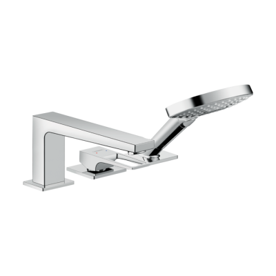 HansGrohe Metropol 3 - Delikli Küvet Kenarı Tek Kollu Banyo Bataryası Loop Volan İle - 74551000 - HANSGROHE