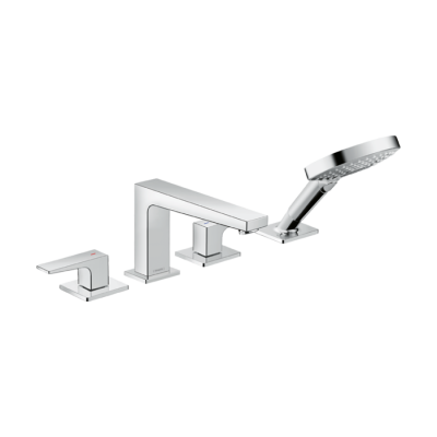 HansGrohe Metropol 4 - Delikli Küvet Kenarı Banyo Bataryası Çubuk Volan İle - 32553000 - HANSGROHE