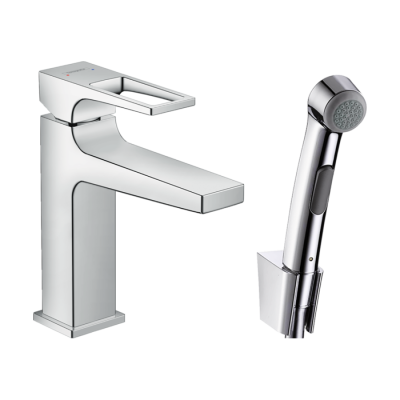 HansGrohe Metropol Tek Kollu Lavabo Bataryası Loop Volan, Bidette El Duşu Ve 160 Cm Duş Hortumu İle - 74522000 - HANSGROHE