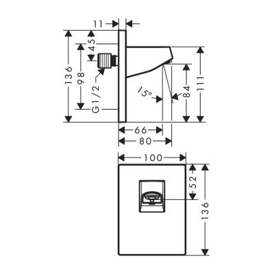 HansGrohe Pulsify Duvar Bağlantısı Tepe Duşu 105 İçin - 24139700 - HANSGROHE (1)