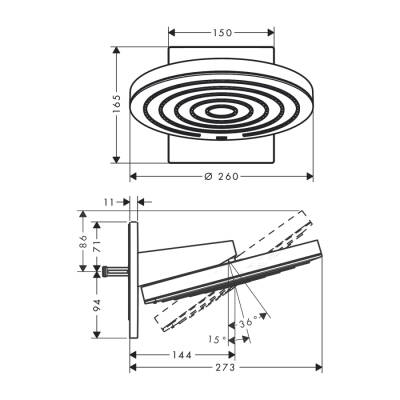 HansGrohe Pulsify S Tepe Duşu 260 2Jet Duvar Bağlantısı İle - 24150000 - HANSGROHE (1)