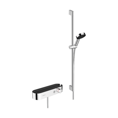 HansGrohe Pulsify Select S Duş Sistemi 105 3Jet Relaxation, El Duşu, Termostat, 90 Cm Duş Barı, Sürgü Ve Duş Hortumu İle - 24270000 - HANSGROHE