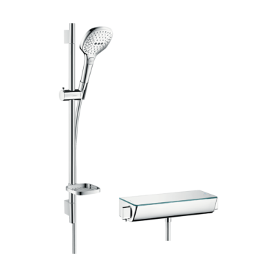 HansGrohe Raindance Select E Aplike Duş Sistemi 120 3Jet, Ecostat Select Termostat Ve 65 Cm Duş Barı İle - 27038400 - HANSGROHE