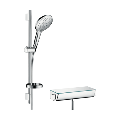 HansGrohe Raindance Select S Aplike Duş Sistemi 150 3Jet, Ecostat Select Termostat Ve 65 Cm Duş Barı İle - 27036000 - HANSGROHE