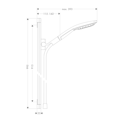 HansGrohe Raindance Select S Duş Seti 150 3 Jet, 90 Cm Duş Barı İle - 26626400 - HANSGROHE (1)