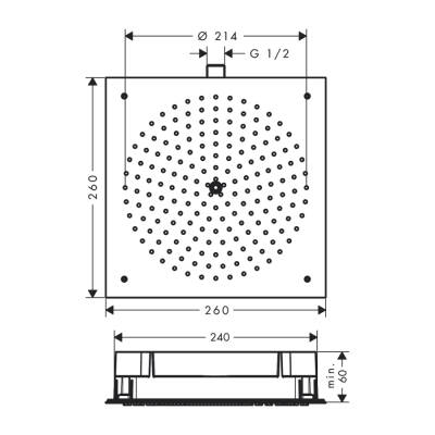 HansGrohe Raindance Tepe Duşu 260X260 Mm 1 Jet, Ecosmart, 9 Lt/Dk - 26481000 - HANSGROHE (1)