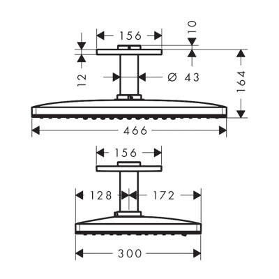 HansGrohe Rainmaker Select Tepe Duşu 460 2 Jet, Tavan Bağlantısı İle - 24004600 - HANSGROHE (1)