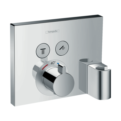 HansGrohe Showerselect Termostat Ankastre Montaj, 2 Çıkış İçin Hortum Bağlantısı Ve Duş Askısı İle - 15765000 - HANSGROHE