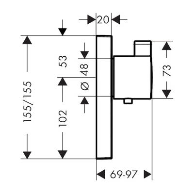 HansGrohe Showerselect Termostat Ankastre Montaj,1 Ve İlave Çıkış İçin - 15761000 - HANSGROHE (1)