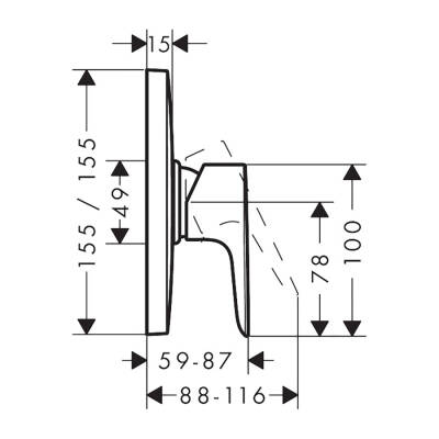 HansGrohe Talis E Tek Kollu Duş Bataryası Yüksek Debi, Ankastre Montaj - 71768000 - HANSGROHE (1)
