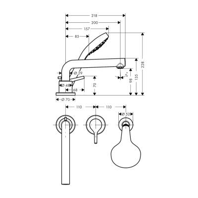 HansGrohe Talis S 3 - Delikli Küvet Kenarı Tek Kollu Banyo Bataryası - 72417000 - HANSGROHE (1)