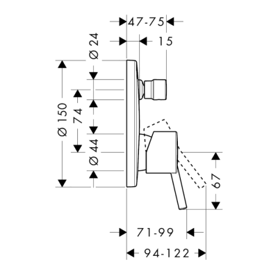 HansGrohe Talis S Tek Kollu Banyo Bataryası Ankastre Montaj - 32475000 - HANSGROHE (1)
