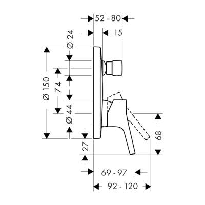 HansGrohe Talis S Tek Kollu Banyo Bataryası Ankastre Montaj - 72405000 - HANSGROHE (1)