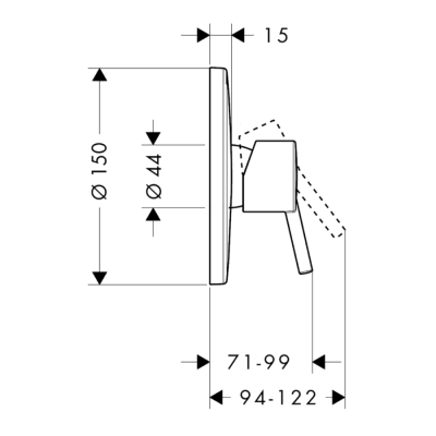 HansGrohe Talis S Tek Kollu Duş Bataryası Ankastre Montaj - 32675000 - HANSGROHE (1)
