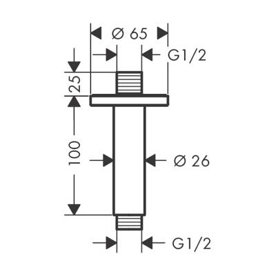 HansGrohe Vernis Blend Tavan Bağlantısı 10 Cm - 27804670 - HANSGROHE (1)