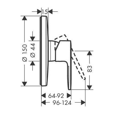 HansGrohe Vernis Blend Tek Kollu Duş Bataryası Ankastre Montaj - 71667670 - HANSGROHE (1)