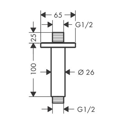 HansGrohe Vernis Shape Tavan Bağlantısı 10 Cm - 26406670 - HANSGROHE (1)