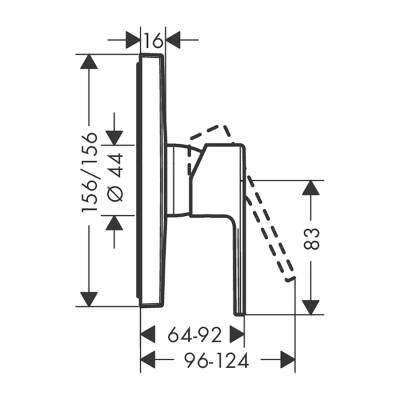 HansGrohe Vernis Shape Tek Kollu Duş Bataryası Ankastre Montaj - 71668000 - HANSGROHE (1)