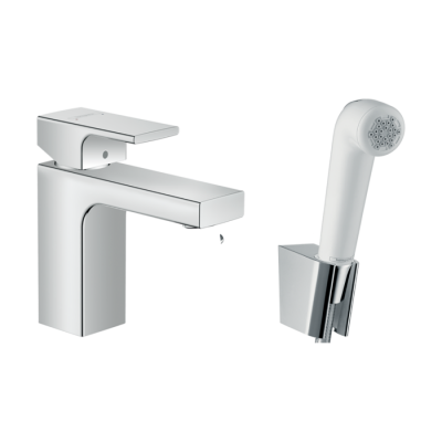 HansGrohe Vernis Shape Tek Kollu Lavabo Bataryası 100 Bidette El Duşu Ve 160 Cm Duş Hortumu İle - 71216000 - HANSGROHE