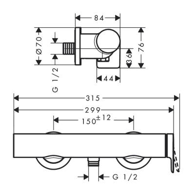 HansGrohe Vivenis Tek Kollu Duş Bataryası Aplike Montaj - 75620000 - HANSGROHE (1)