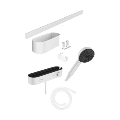 HansGrohe Wallstoris Set El Duşu 105 3Jet Ecosmart Activation, Termostat, 70 Cm Duş Barı Ve Depolama Seti - 24250700 - HANSGROHE