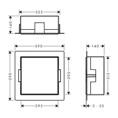 HansGrohe Xtrastoris Minimalistic Duvar Nişi Açık Çerçeveli 300/300/140 - 56079700 - HANSGROHE (1)