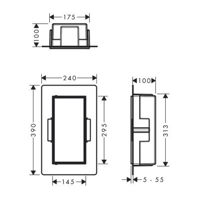 HansGrohe Xtrastoris Rock Duvar Nişi Seramik Kaplanabilir Kapak İle 300/150/100 - 56082670 - HANSGROHE (1)