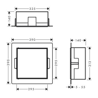 HansGrohe Xtrastoris Rock Duvar Nişi Seramik Kaplanabilir Kapak İle 300/300/140 - 56091800 - HANSGROHE (1)
