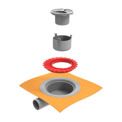 Hüppe Master S Yalıtımlı Noktasal Su Gideri 10 x10 cm Mat Alttan Çıkışlı - HÜPPE (2)