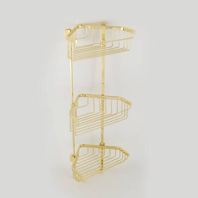 Hüppe Üçlü Deluxe Köşe Şampuanlık Altın Renk - HÜPPE