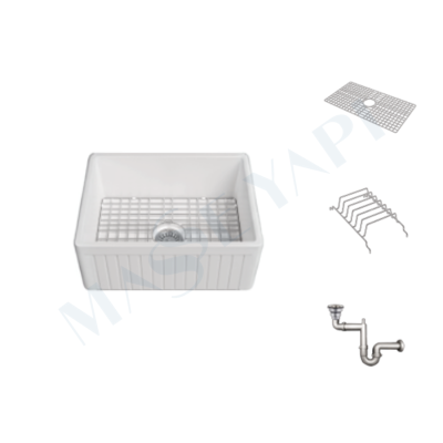 İSVEA Ledro Tek Hazneli 61 cm Eviye + Sifon + Izgara / SET - İSVEA