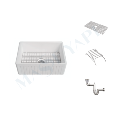 İSVEA Ledro Tek Hazneli 69 cm Eviye + Sifon + Izgara / SET - İSVEA