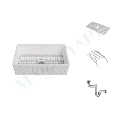 İSVEA Ledro Tek Hazneli 84 cm Eviye + Sifon + Izgara / SET - İSVEA