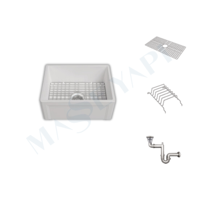 İSVEA Lugano Tek Hazneli 61 cm Eviye + Sifon + Izgara / SET - İSVEA