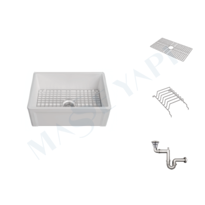 İSVEA Lugano Tek Hazneli 69 cm Eviye + Sifon + Izgara / SET - İSVEA