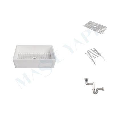 İSVEA Lugano Tek Hazneli 84 cm Eviye + Sifon + Izgara / SET - İSVEA