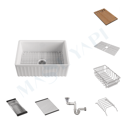 İSVEA Ravenna Tek Hazneli 69 cm Eviye + Sifon + Izgara / SET - İSVEA