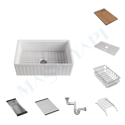 İSVEA Ravenna Tek Hazneli 76 cm Eviye + Sifon + Izgara / SET - İSVEA