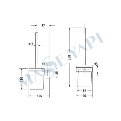 Karree Duvardan Tuvalet Fırçası - DURAVİT (2)