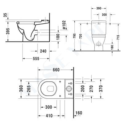 Starck 3 Takım Klozet Rezervuar + Amortisörlü Kapak - DURAVİT (1)