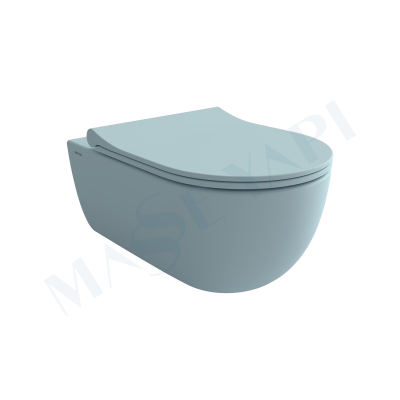 V-Tondo Rimless Asma Klozet - Mat Buz Mavi Set (Kapak Dahil ) - BOCCHI