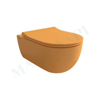 V-Tondo Rimless Asma Klozet - P.Mandalina Sarisi Set (Kapak Dahil ) - BOCCHI