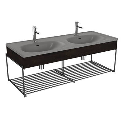 VitrA Equal Lavabo Ünitesi, 130 cm Raflı Karaağaç - VİTRA