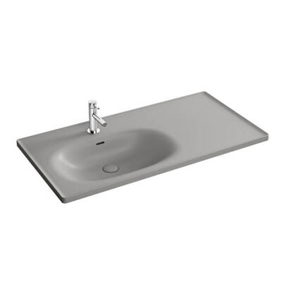VitrA Equal Mat Gri 100 cm Etajerli Lavabo - VİTRA