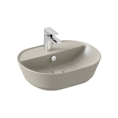 VitrA Geo Oval Tezgah Üstü Lavabo Mat Bej, 55 cm - VİTRA