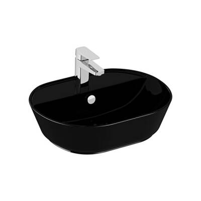 VitrA Geo Oval Tezgah Üstü Lavabo Siyah, 55 cm - VİTRA