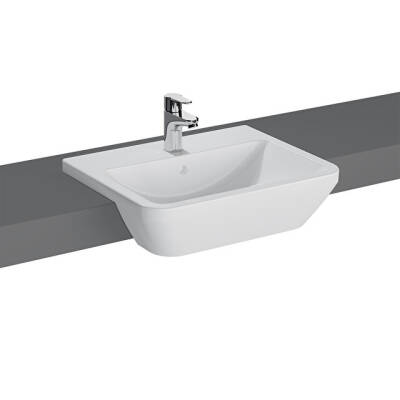 Vitra Integra Yarım Tezgah Lavabo Parlak Beyaz, 55 cm - VİTRA