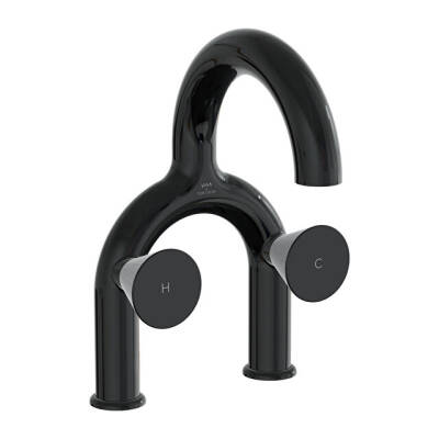 VitrA Liquid Lavabo Bataryası (2 Delikli Lavabolar İçin), Parlak Siyah - VİTRA