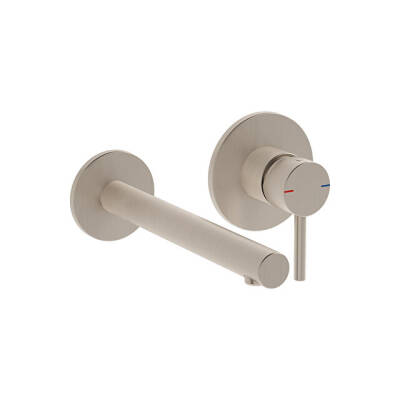 VitrA Origin Fırçalı Nikel Ankastre Lavabo Bataryası Sıva Üstü Grubu İki Rozetli - VİTRA