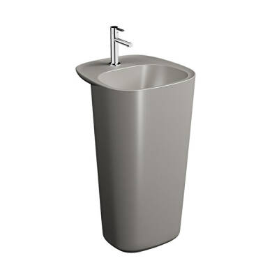 VitrA Plural 50 cm Mat Bej Taşma Deliksiz Monoblok Lavabo - VİTRA